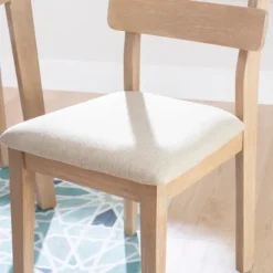 Dining Chairs-Kirkland's Home Natural Wood Slatted Back Dining Chairs, Set Of 2 Gray