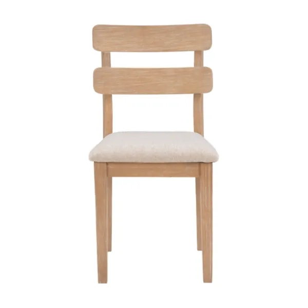 Dining Chairs-Kirkland's Home Natural Wood Slatted Back Dining Chairs, Set Of 2 Gray
