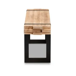 Benches & Ottomans-Kirkland's Home Natural Wood Stack Industrial Bench