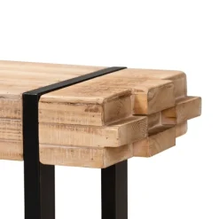 Benches & Ottomans-Kirkland's Home Natural Wood Stack Industrial Bench