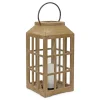 Lanterns-Kirkland's Home Natural Wood Windowpane Lantern, 22 In. Tan