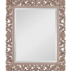 Decorative Mirrors-Kirkland's Home Natural Wooden Beveled Wall Mirror