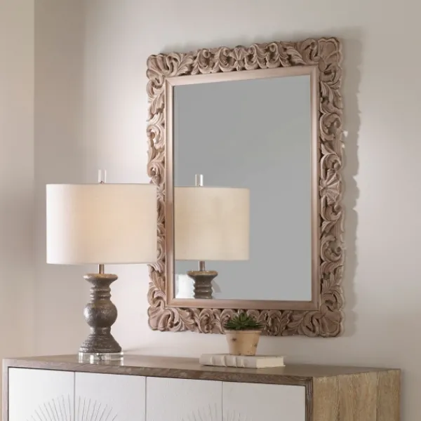 Decorative Mirrors-Kirkland's Home Natural Wooden Beveled Wall Mirror