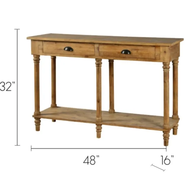 Console Tables-Kirkland's Home Natural Wooden 2-Drawer Console Table