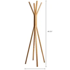 Entryway Furniture-Kirkland's Home Natural Wooden Tripod Leg Coat Rack