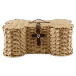 Baskets & Boxes-Kirkland's Home Natural Woven Bone Shaped Basket, 17 In. Tan