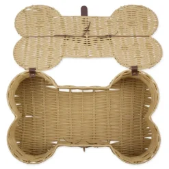 Baskets & Boxes-Kirkland's Home Natural Woven Bone Shaped Basket, 17 In. Tan