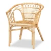 Dining Chairs-Kirkland's Home Natural Woven Rat Curved Back Dining Chair Tan