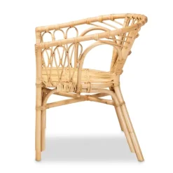 Dining Chairs-Kirkland's Home Natural Woven Rat Curved Back Dining Chair Tan