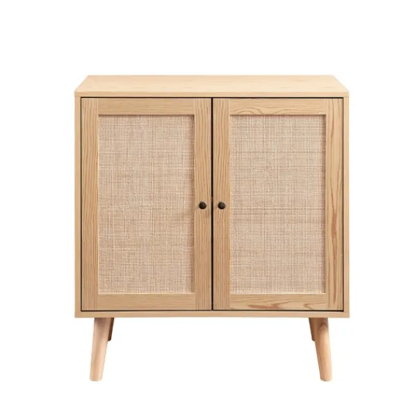 Cabinets & Sideboards-Kirkland's Home Natural Woven Rat Front Cabinet Tan