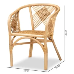 Dining Chairs-Kirkland's Home Natural Woven Rat X-Back Dining Chair Tan