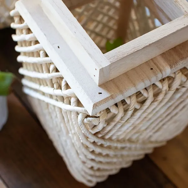 Lanterns-Kirkland's Home Natural Woven Rope And Wood Lanterns, Set Of 2 Tan