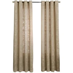Curtains & Drapes-Kirkland's Home Natural Woven Single Curtain Panel, 84 In. Tan