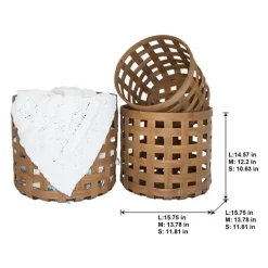 Baskets & Boxes-Kirkland's Home Natural Woven Wicker Round Baskets, Set Of 3 Tan