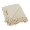 Blankets & Throws-Kirkland's Home Natural Woven Zig Zag Throw Ivory