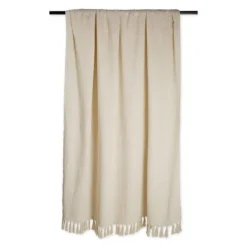 Blankets & Throws-Kirkland's Home Natural Woven Zig Zag Throw Ivory