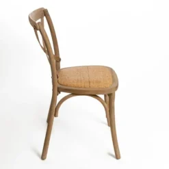 Dining Chairs-Kirkland's Home Natural X Frame Cane Seat Dining Chair Brown