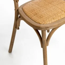Dining Chairs-Kirkland's Home Natural X Frame Cane Seat Dining Chair Brown