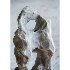 Statues & Figurines-Kirkland's Home Naturally Abstract Raw Wooden Carved Figurine Brown