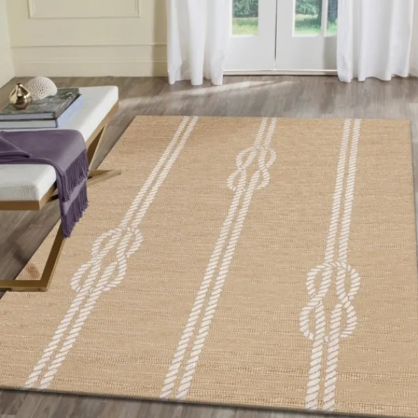Outdoor Rugs-Kirkland's Home Nautical Rope Indoor/Outdoor Area Rug, 2X3 Tan