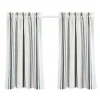 Curtains & Drapes-Kirkland's Home Navy & White Stripe Cafe Curtain Panel Set, 36 In. Blue