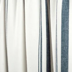 Curtains & Drapes-Kirkland's Home Navy & White Stripe Cafe Curtain Panel Set, 36 In. Blue