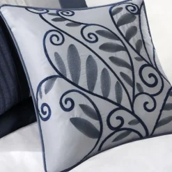 Comforters-Kirkland's Home Navy Amador 7-Pc. Queen Comforter Set Blue/Silver