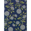 Outdoor Rugs-Kirkland's Home Navy And Green Floral Vine Outdoor Area Rug, 5X7 Blue/Green