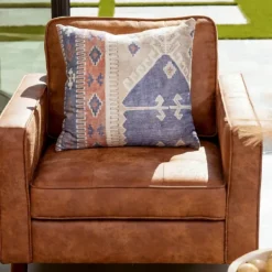 Pillows-Kirkland's Home Navy And Rust Vintage Bahiti Throw Pillow Blue/Ivory/Orange