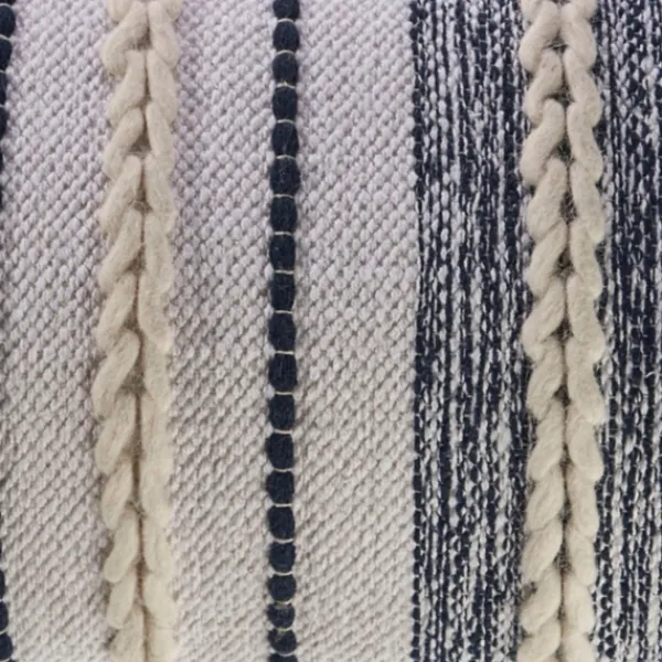 Pillows-Kirkland's Home Navy And White Braided Accent Pillow Blue