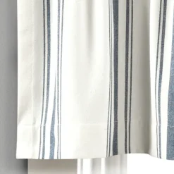Curtains & Drapes-Kirkland's Home Navy And White Farmhouse Stripe Valance White/Blue