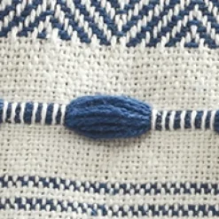 Blankets & Throws-Kirkland's Home Navy And White Herringbone Stripe Throw Blue/White