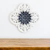 Wall Plaques-Kirkland's Home Navy And White Medallion Carved Plaque Blue