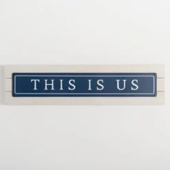 Wall Quotes & Signs-Kirkland's Home Navy And White This Is Us Wall Plaque Blue/White