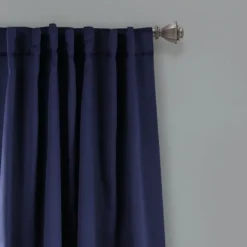 Curtains & Drapes-Kirkland's Home Navy Back Tab Blackout Curtain Panel Set, 84 In. Blue