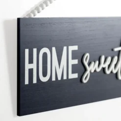Wall Quotes & Signs-Kirkland's Home Navy Beaded Home Sweet Home Wall Plaque Blue/White
