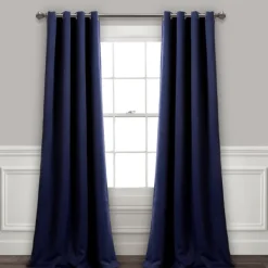 Curtains & Drapes-Kirkland's Home Navy Blackout Curtain Panel Set, 108 In. Blue
