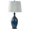 Buffet Lamps-Kirkland's Home Navy Blue Color Drip Table Lamp Gray