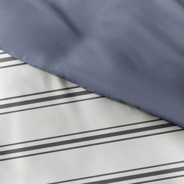 Duvets-Kirkland's Home Navy Blue Echo Stripe 3-Pc. King Duvet Cover Set White/Black/Blue