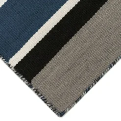 Outdoor Rugs-Kirkland's Home Navy Bold Stripe Indoor/Outdoor Area Rug, 7X9 Blue/Gray