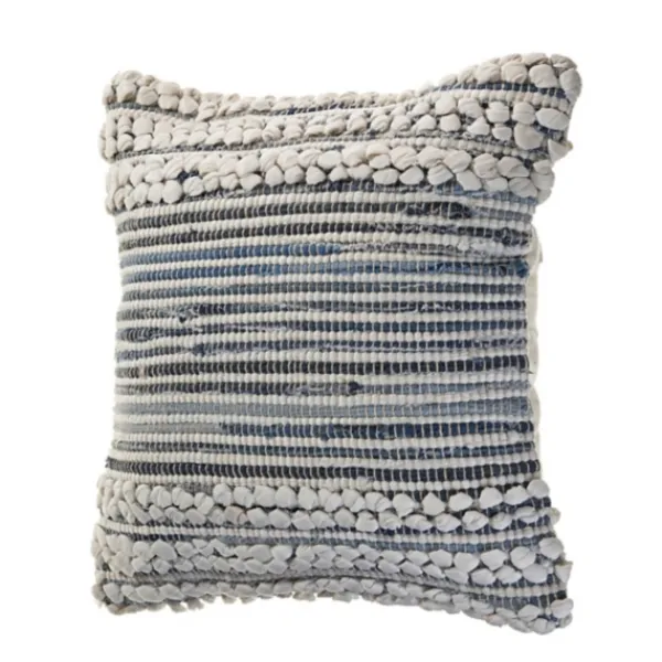 Pillows-Kirkland's Home Navy Bold Textured Pillow Blue/Ivory