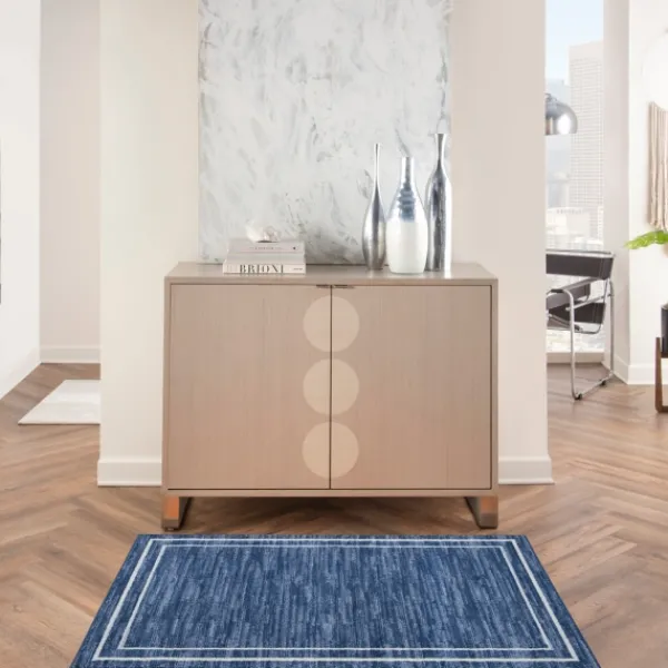 Outdoor Rugs-Kirkland's Home Navy Bordered Indoor/Outdoor Accent Rug, 2X4 Blue
