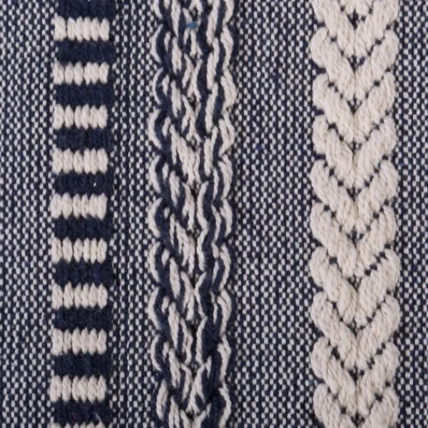 Blankets & Throws-Kirkland's Home Navy Braided Stripe Throw Blue