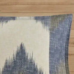 Comforters-Kirkland's Home Navy Broken Chevron 3-Pc. Full/Queen Comforter Set Blue/Gray