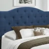 Beds & Headboards-Kirkland's Home Navy Bryne Button Tufted Full/Queen Headboard Blue