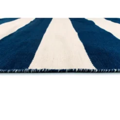 Outdoor Rugs-Kirkland's Home Navy Cabana Stripe Indoor/Outdoor Area Rug, 5X7 Blue/White