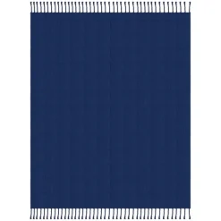 Blankets & Throws-Kirkland's Home Navy Checkered Weave Fringe Throw Blue