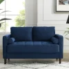 Sofas & Loveseats-Kirkland's Home Navy Chelsea Modern Loveseat Blue
