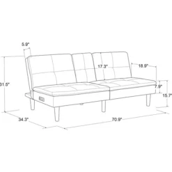 Sofas & Loveseats-Kirkland's Home Navy Console Usb Port Convertible Sofa Blue