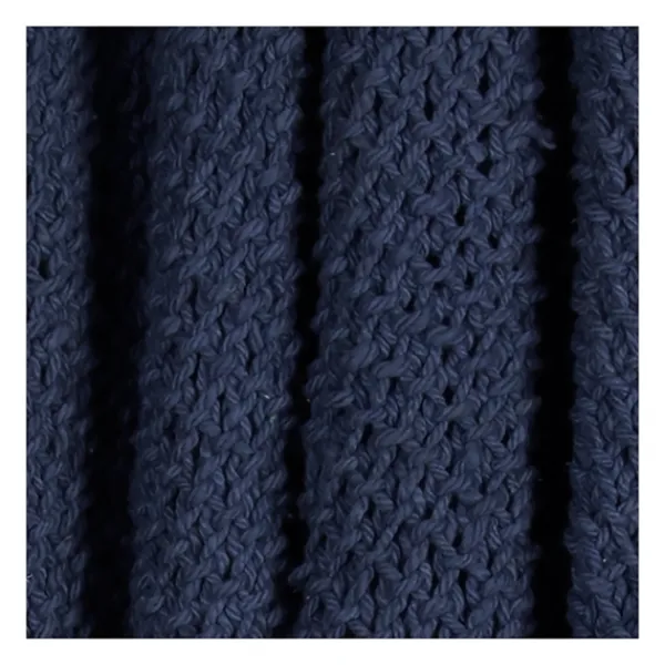Blankets & Throws-Kirkland's Home Navy Cotton Tassel Throw Blue